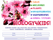 Tablet Screenshot of biology4kids.com